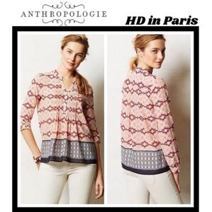 Anthropologie HD in Paris Red and Pink Blouse / 2 / Excellent condition